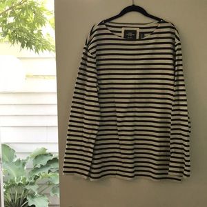 H&M large black & white stripe French nautical